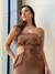 Vestido Longo Lápis Tomara Que Caia com Elástico no Busto e Fendas na internet