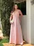 Vestido Longo de Cetim com Bordado em Tule e Decote V na internet