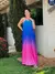 Vestido Longo Fluído Plissado com Alças Amarráveis e Bojo - loja online