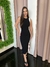 Vestido canelado midi com fendas laterais reguláveis - comprar online