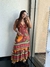 Vestido Longo Estampa Verão com Decote V e Alças Reguláveis