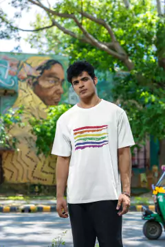 Camiseta Rainbow Blanca - tienda online