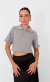 Polo Cropped Cinza Mescla