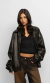 Jaqueta de Couro Oversized Preta