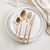 Set de cubiertos de 16 piezas Linea Bean Rose Opaco - comprar online