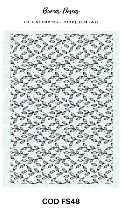 Foil Estampado + Papel Decoupage Metalizado Buenos Deseos - COD FS048