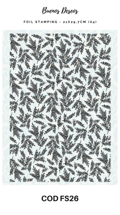 Foil Estampado + Papel Decoupage Metalizado Buenos Deseos - COD FS026