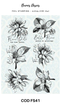 Foil Estampado + Papel Decoupage Metalizado Buenos Deseos - COD FS041
