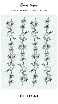 Foil Estampado + Papel Decoupage Metalizado Buenos Deseos - COD FS043