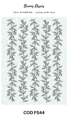 Foil Estampado + Papel Decoupage Metalizado Buenos Deseos - COD FS044