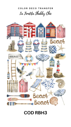 Lámina Color Deco Transfer Tiendita Shabby Chic - RBH3