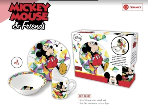Set 3 piezas MICKEY MOUSE (Plato, bowl y taza)