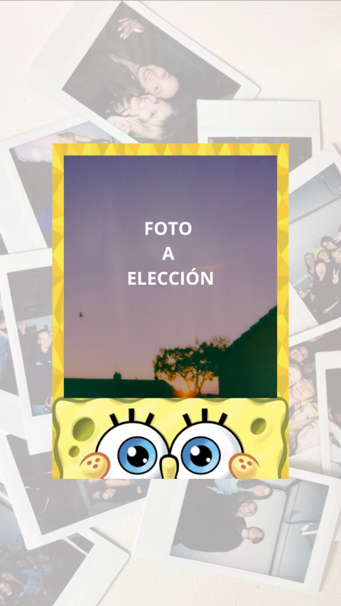 FOTO POLAROID BOB ESPONJA FACE