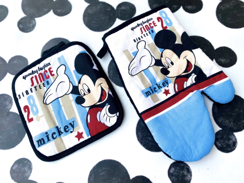 Set manopla + agarradera MICKEY MOUSE BLUE