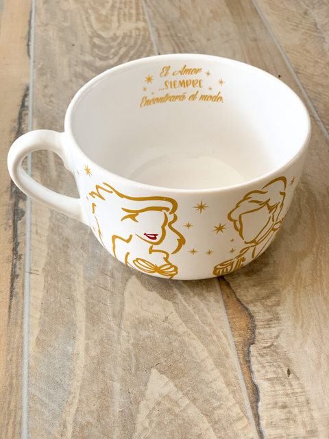 Tazón cuadrado princesa SIRENITA LOVE GOLD WHITE