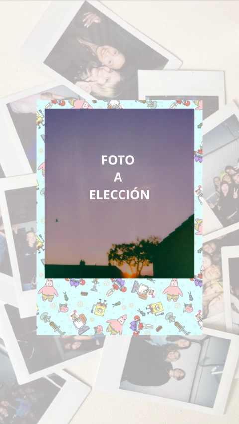 FOTO POLAROID BOB ESPONJA Y SUS AMIGOS MANY