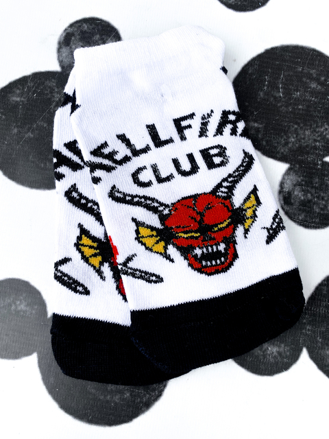 Medias estándar STRANGER THINGS HELLFIRE CLUB WHITE