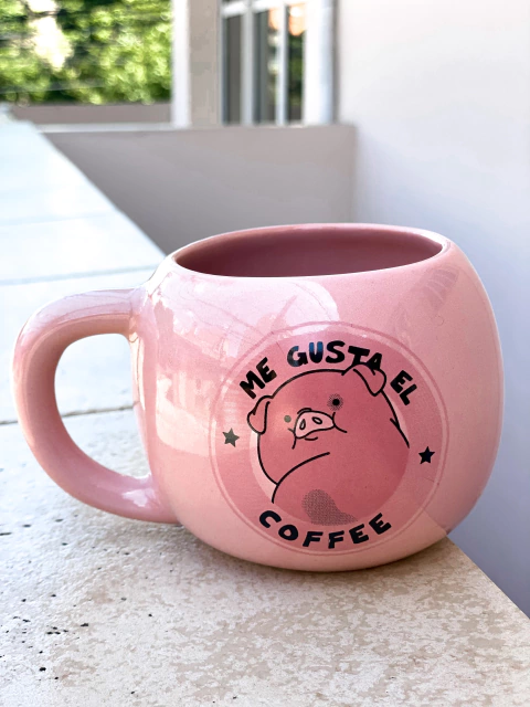 Taza semiesfera PORK PATO COFFE ROSA