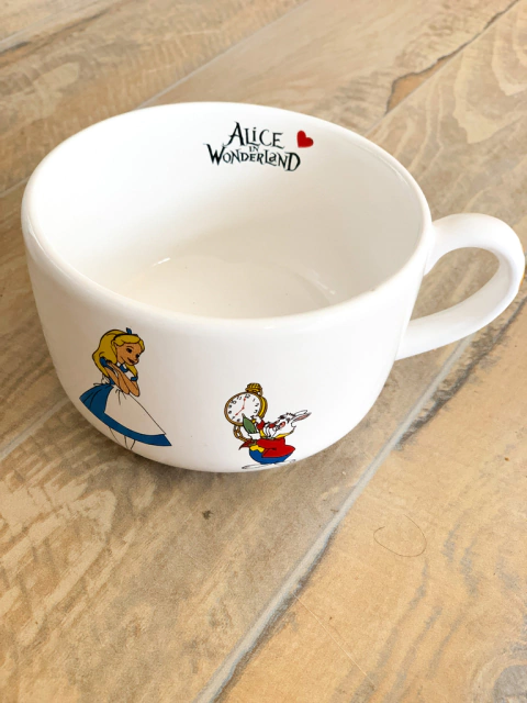 Tazón cuadrado ALICIA Y CONEJO BLANCO