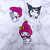 Set x3 stickers hello kitty MY MELODY Y KUROMI