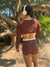 Short curto Fitness Cós alto - Marrom - serpraianabiquinis