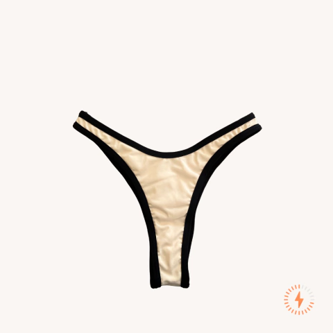 Calcinha Asa delta Bali com viés - Preto/off - Liso poliamida Premium - Envio Expresso - comprar online