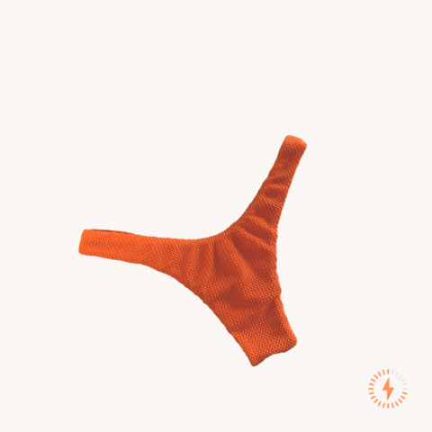 Calcinha Asa delta - Textura Carmel - Laranja Aperol - Envio Expresso - comprar online