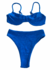 Biquíni Noronha Texturizado Azul Bic - Top meia taça + Calcinha Hot pants - comprar online