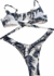 Biquíni Trancoso Estampa Folhagem Marinho/branco - top meia taça + calcinha asa delta - comprar online