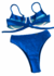 Biquíni Noronha Texturizado Azul Bic - Top meia taça + Calcinha Hot pants na internet