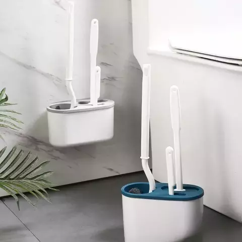 Cepillo De Baño Silicona Con Base, Soporte Y Mango Largo - comprar online
