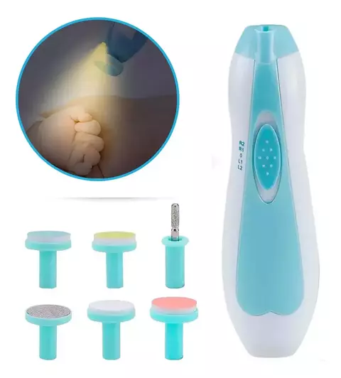 Lima Eléctrica Bebe Cortauñas Pulidor Silencioso Con Luces Portátil Set Manicura Pedicura 6 Cabezas Recambio Recargable Suave Seguro Recién Nacido - comprar online