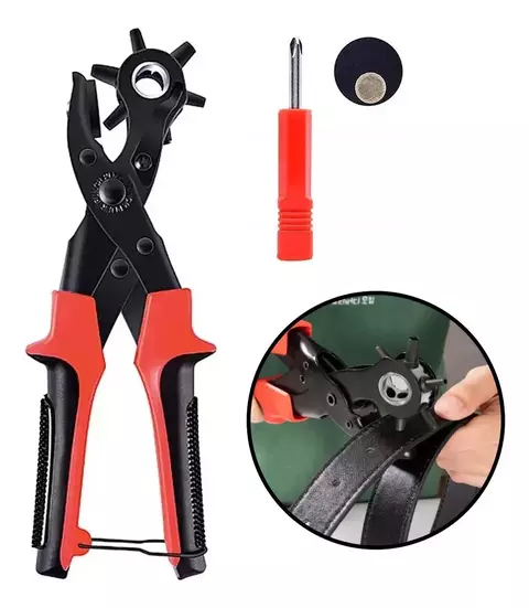 Pinza Sacabocados Giratoria Profesional Perforadora Cuero Tela Cinturón Plástico Multi Medidas 6 Puntas Incluye Accesorios Ideal Artesanía Marroquiner - comprar online