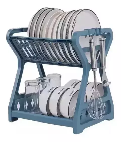 Secaplatos Escurridor de Cubiertos y Vajilla para Cocina, Doble Nivel, Diseño Compacto y Resistente, Organizador Práctico para Ahorro de Espacio - comprar online