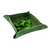 Bandeja de Peças em Couro Ecológico Verde 13x13 cm