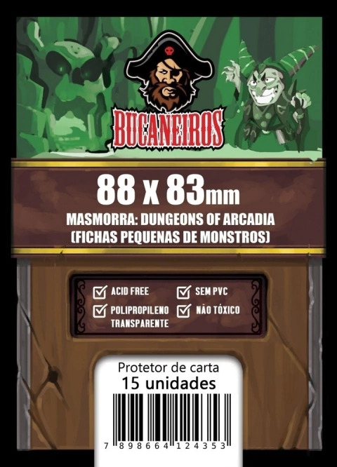 Sleeve Customizado Fichas Pequenas de Monstros - Masmorra: Dungeons of Arcadia (88 x 83)