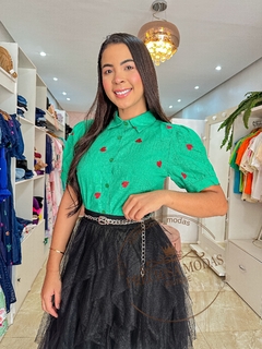 Blusa social corações