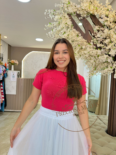 Blusa semi cropped tricô modal
