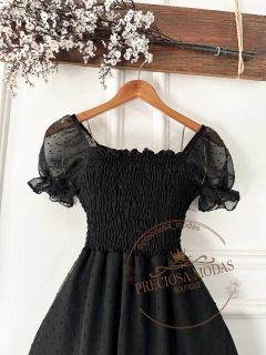 Vestido Estela Shiffom (preto pipoquinha) - comprar online