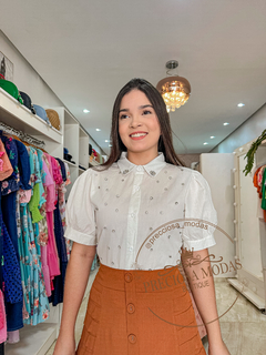 Blusa social pérolas