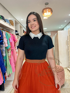 Blusa suzi semi cropped tricô modal