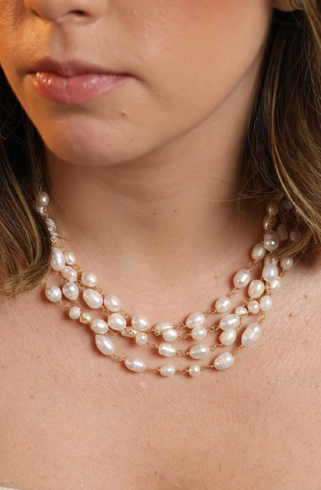Colar Fios Perolas