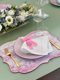 Conjunto Americano Toile de Jouy Rosa - comprar online