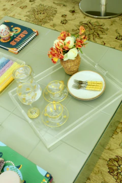 Bandeja com Alça Acrílico G