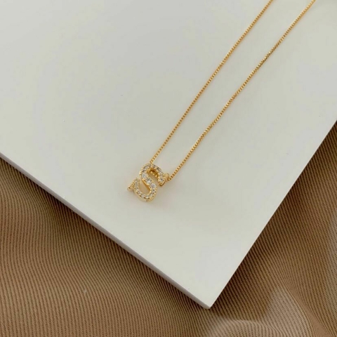 COLAR INICIAL LETRA S BANHO OURO 18K