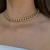 CHOKER CORRENTE ELO GROUMET ACHATADO BANHO OURO 18K
