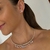 CONJUNTO COLAR ARO FENDA E BRINCO GOTA PONTO DE LUZ BANHO PRATA 925
