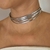 CHOKER 4 FITAS BANHO PRATA