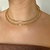 CHOKER ARO DOIS FIOS BANHO OURO 18K