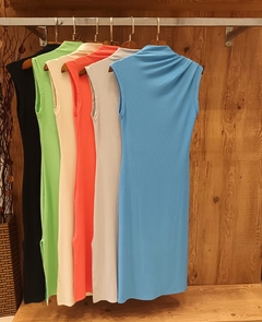 Vestido Canelado Drapeado - loja online